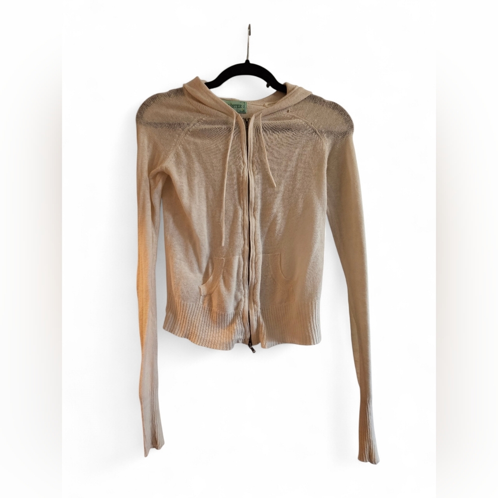 Beige Zip-Up Hoodie